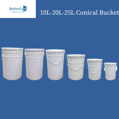 Άσπρος κάδος κάδων 20L, Stackable τύμπανο χάλυβα 20 λίτρου με τη λαβή χάλυβα