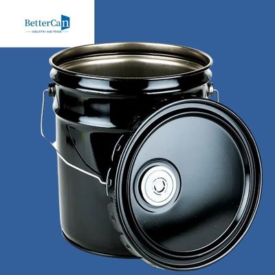 κάδος χρωμάτων μετάλλων 0.32mm0.43mm    20l μαύρος κάδος με το καπάκι