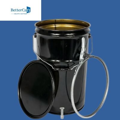κάδος χρωμάτων μετάλλων 0.32mm0.43mm    20l μαύρος κάδος με το καπάκι
