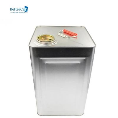 Κενοί ασημένιοι χρωμάτων κάδοι 0.28mm0.35mm μετάλλων δοχείων 18L 20L τετραγωνικοί μετρητής