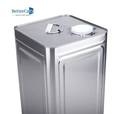 Κενοί ασημένιοι χρωμάτων κάδοι 0.28mm0.35mm μετάλλων δοχείων 18L 20L τετραγωνικοί μετρητής
