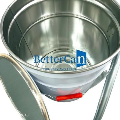 Άσπρος κάδος χρωμάτων 5L κάδος κασσίτερου μετάλλων 5 γαλονιού με το δαχτυλίδι κλειδαριών