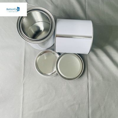 0.28 χιλιοστά πάχος Λευκή στρογγυλή μπογιά κονσέρβες με τριπλό σφιχτό κάλυμμα 1 λίτρο τετραγωνικό κενό κονσέρβι